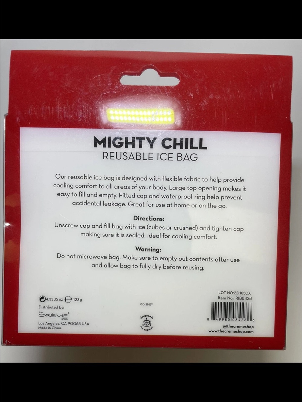 Disney/The Creme Mickey Mighty Chill Reusable Ice Bag - Red & White - Picture 2 of 4